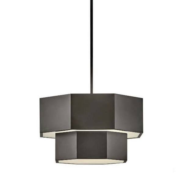 slide 1 of 1, Hinkley Lighting 46991 Facet 5 Light 17" Wide Flush Mount Waterfall Black Oxide