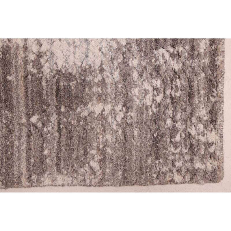 ECARPETGALLERY Hand Loomed Elysian Dark Grey Wool Rug - 2'6 x 13'9