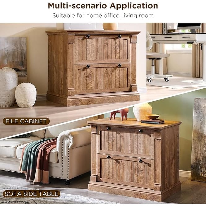 Farmhouse File Cabinet, Wood Lateral Filing Cabinet, Storage Cabinet