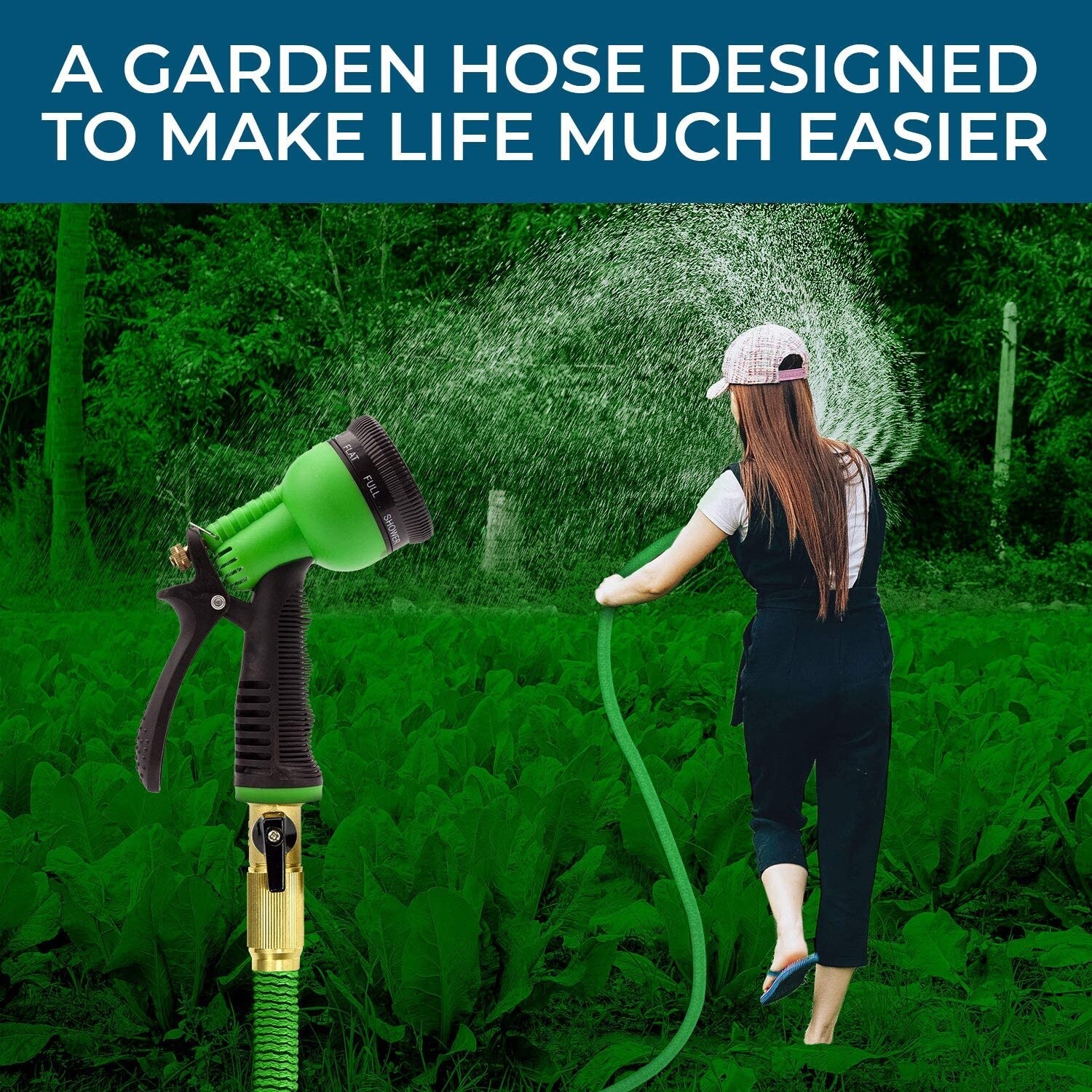 Growgreen Expandable Garden Hose Flexible Water Hose With High Pressure Hose Spray Nozzle 25 50 75 100 Feet Overstock 13330667