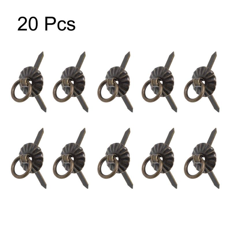 20Pcs Small Ring Pulls Handle for Decorative Jewelry Box Chest Drawer - Base Diameter 12.5mm
