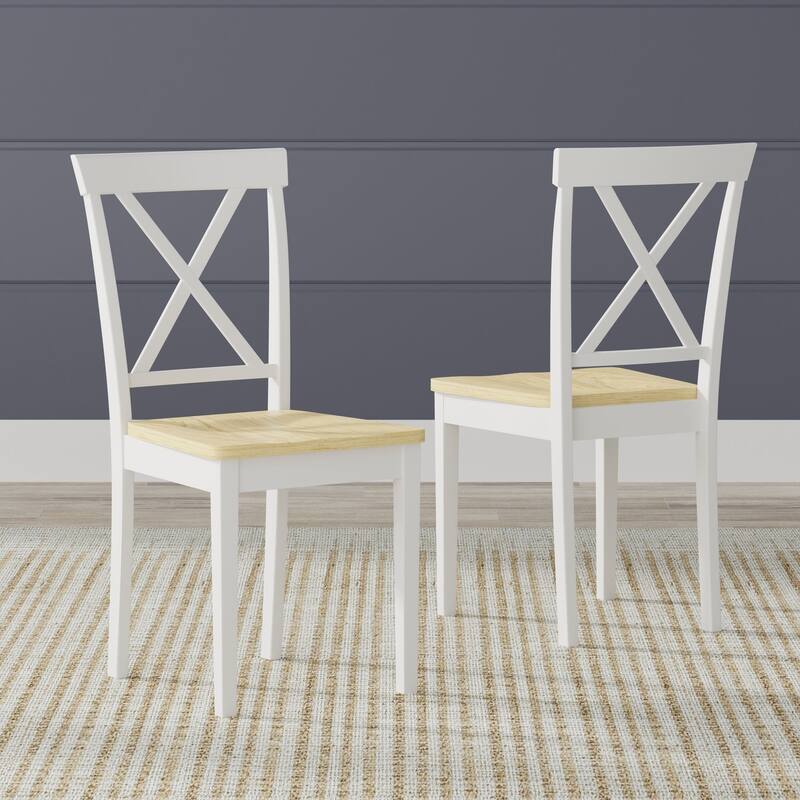 3-Piece Dining Set, 48" Rectangle Wood Table and X-Back Chairs