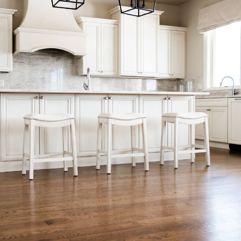 Maven Lane 26" Adrien Saddle Kitchen Counter Height Stool