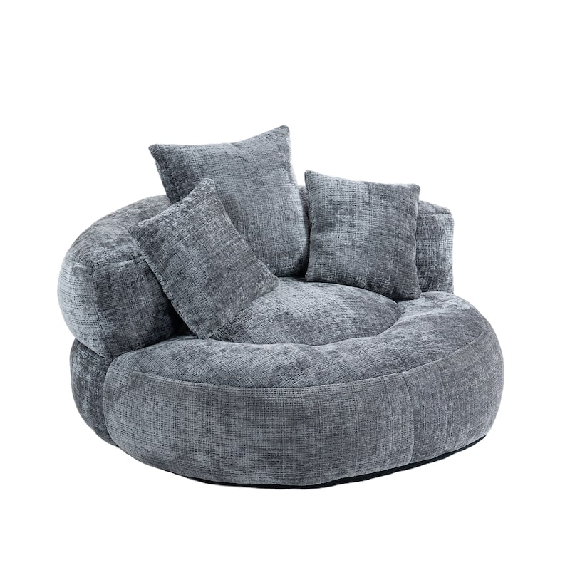 HOMEFUN Chenille Upholstered Durable Comfort Lounger High Back Bean Bag Chair