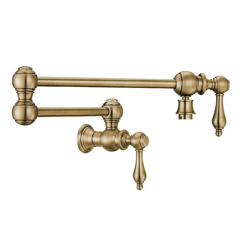 Whitehaus WHKPFLV3-9550-NT Vintage III Plus 1.8 GPM Wall Mounted - Antique Brass