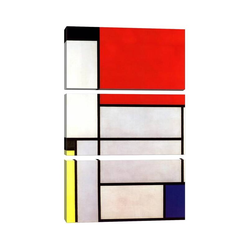 iCanvas "Tableau l, 1921" by Piet Mondrian 3-Piece Canvas Wall Art Set