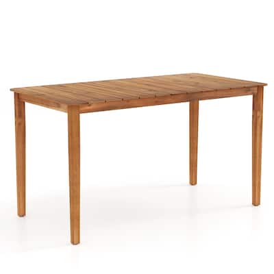 Natural Acacia Wood Dining Table 54-Inch Rectangular Rustic Design for 6 - 54" x 28" x 29" (L x W x H)
