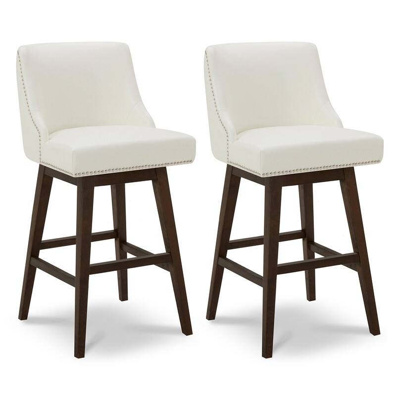Spruce & Spring Oliver Counter Height Swivel Barstool Set - Set of 2 - White - Bar Height