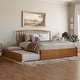 preview thumbnail 26 of 84, Richmond Solid Wood Platform Bed with Footboard & Twin XL Trundle Light Toffee - King