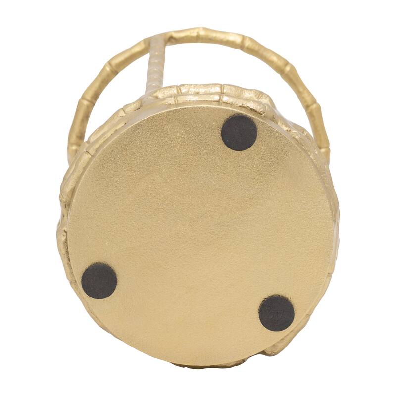 Aluminum Glass Sleek Hurricane Candle Holder - Gold, 9 in.