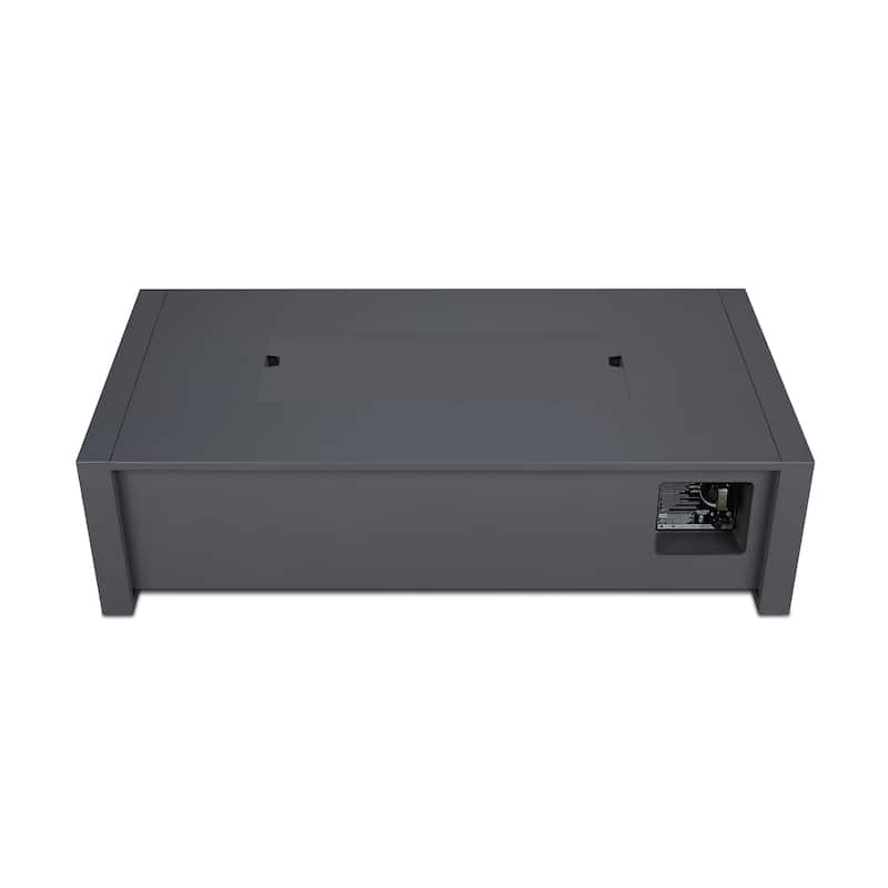 Keenan 52" Rectangle Propane Fire Table in Gray by Real Flame