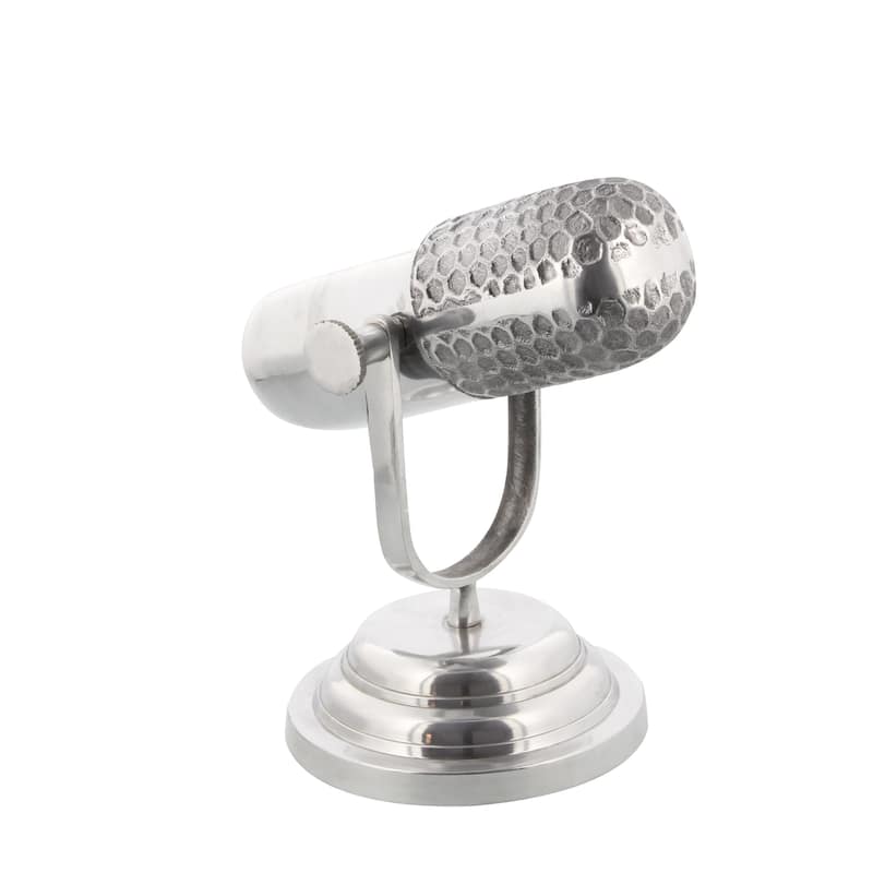 Aluminum Metal Microphone Decorative Sculpture - Silver - Roche River Decor