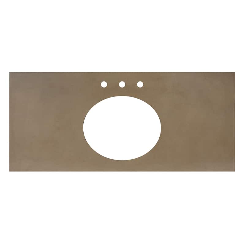NativeStone Concrete Vanity Top - Oval Sink Cutout with 8" Widespread Faucet Holes (Top Only)