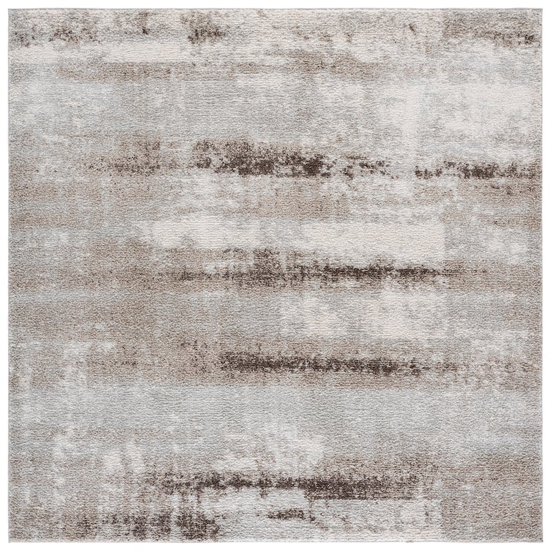 SAFAVIEH Wave Reyes Modern Rug - 6'7" Square - Ivory/Grey