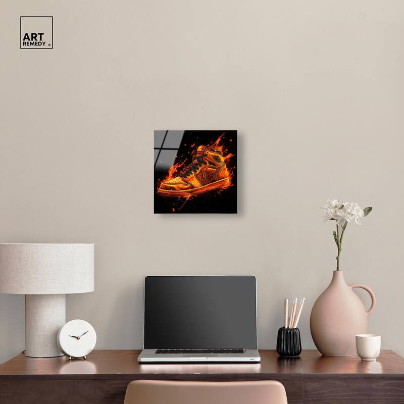 Jumpman on Fire I Acrylic by Art Remedy, Ready to Hang