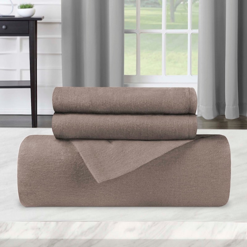 Superior Classic Solid Flannel Cotton Duvet Cover Set