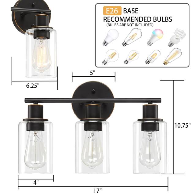 3 Light Vanity Light Bathroom Light Fixtures Wall Sconces