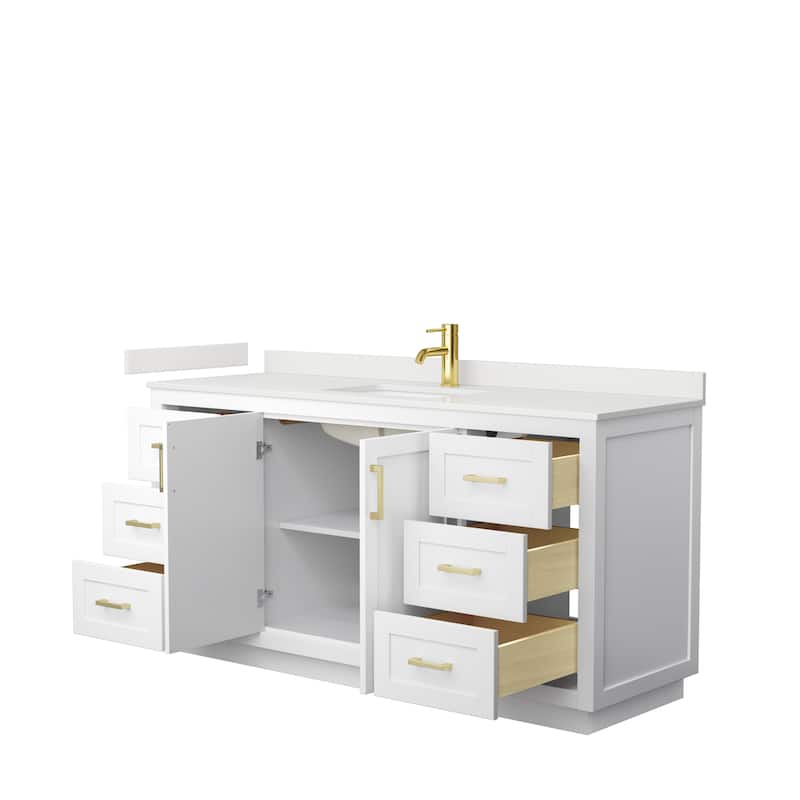 Miranda 66-inch Single Vanity, Quartz Top