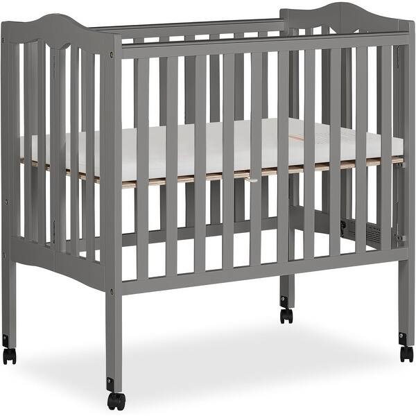 slide 2 of 5, Dream On Me , 2 In 1 Lightweight Portable Cribs - Steel Grey