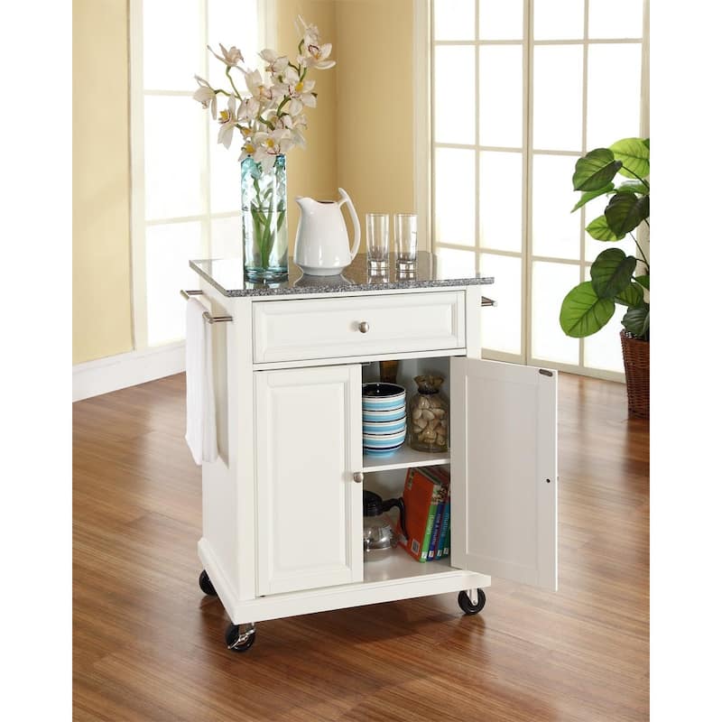 Kitchen Island Cart with Granite Top & Casters - Mobile Kitchen Storage Island - Modern Kitchen Island