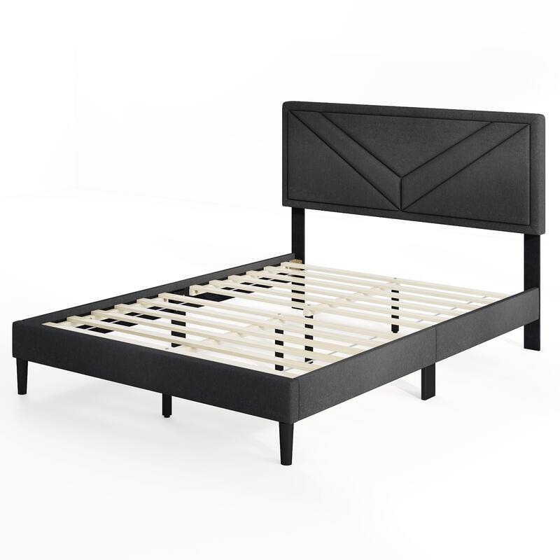 Gymax Twin / Full / Queen Size Bed Frame w/ Tufted Headboard & Wooden
