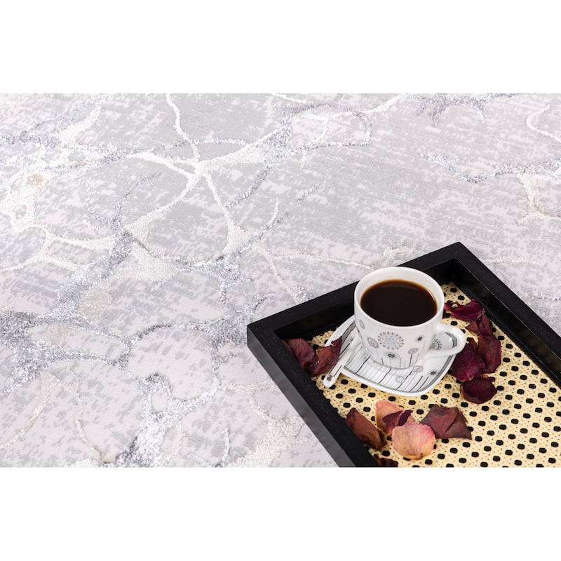 Liam Transitional Gray and Anthracite Abstract Rug