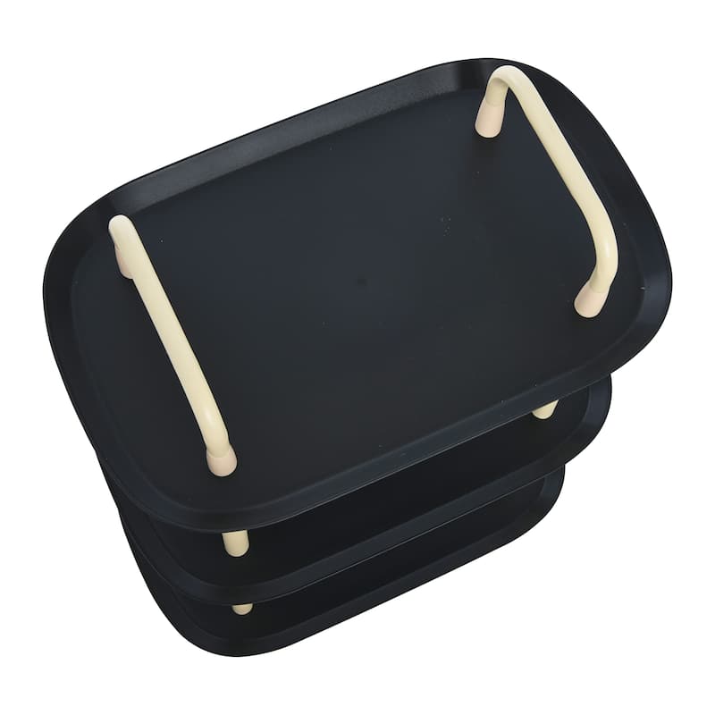 Plastic and Metal 3-Tier Trolley - N/A