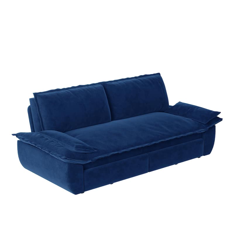73.2" Queen Pull Out Sofa Bed,3-in-1 Convertible Sleeper Sofa,Multi-Functional Velvet Loveseat Bed