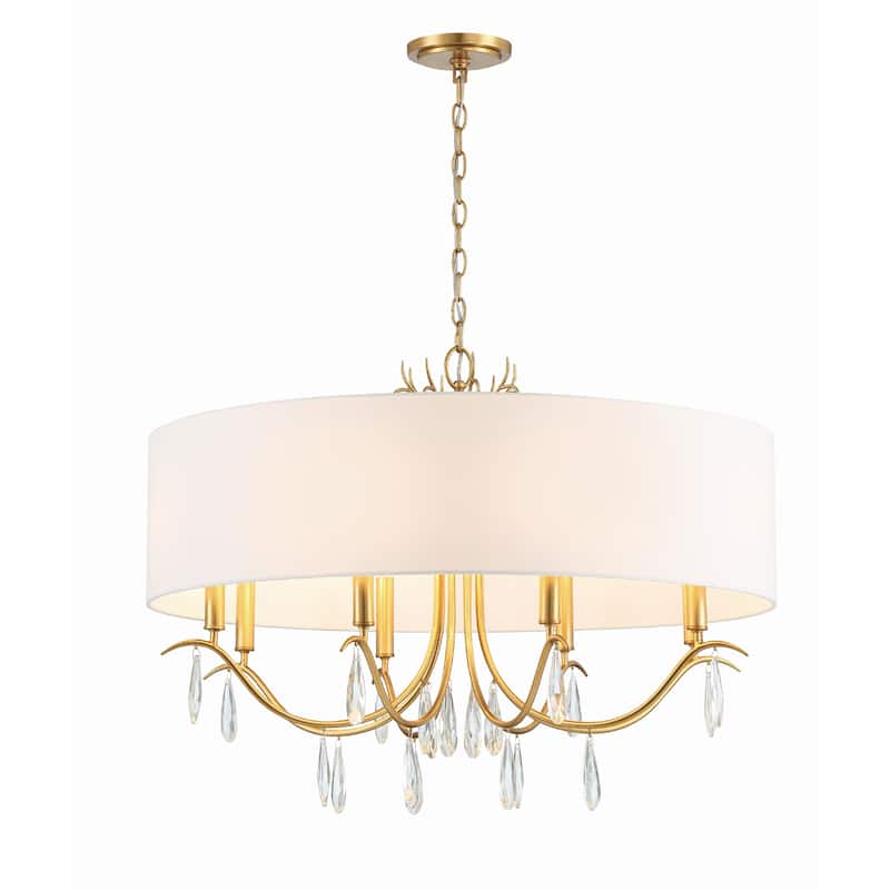 Rollins 8 Light Antique Gold Chandelier - 32"W x 24"H