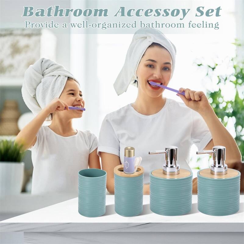 Bathroom Accessories Set with Trash Can - 1 x 1 x 1