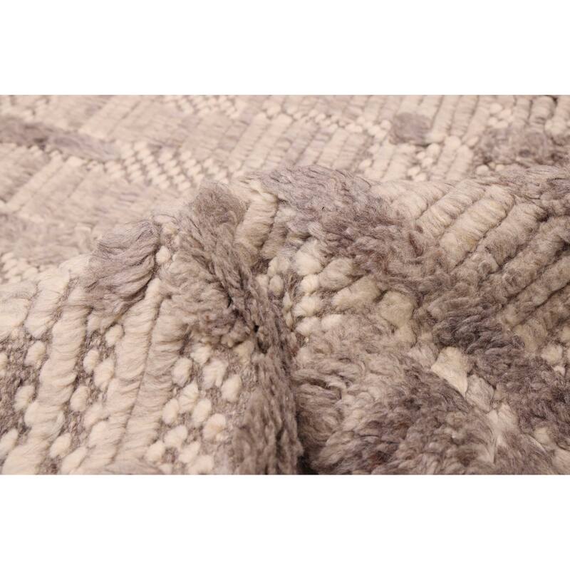 ECARPETGALLERY Hand-knotted Looma Grey Wool Rug - 8'0 x 9'10