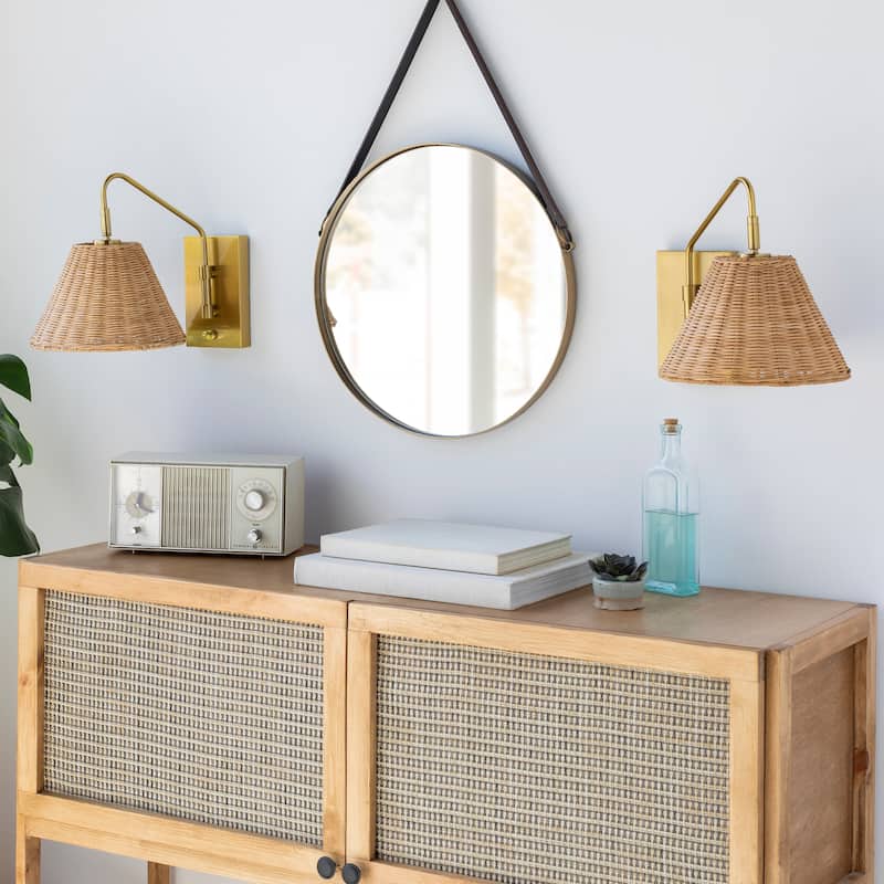 Livabliss Diamondhead Rattan Global Sconce Lamp