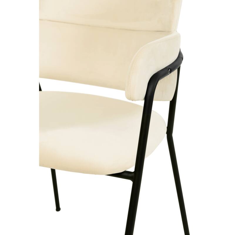 LeisureMod Set of 2 Axis Upholstered Dining Chairs with Black Stainless Steel Legs, Modern Side Chair for Kitchen Home Office