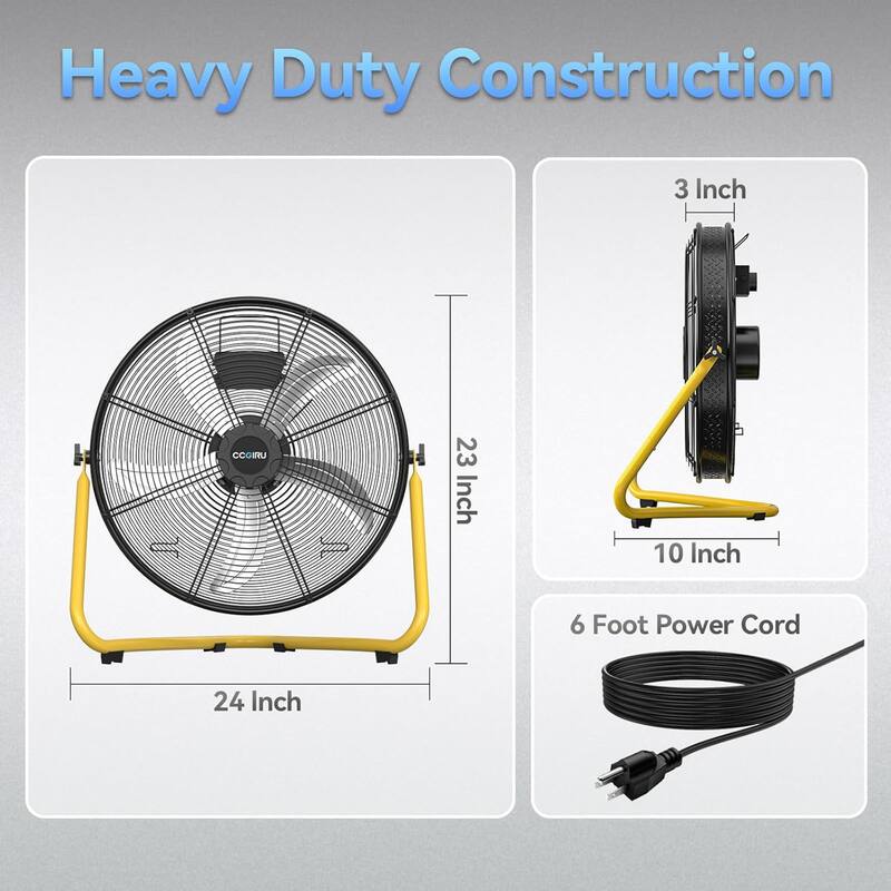 20" Industrial 3-Speed Adjustable High Velocity Portable Drum Fan, 2PCS