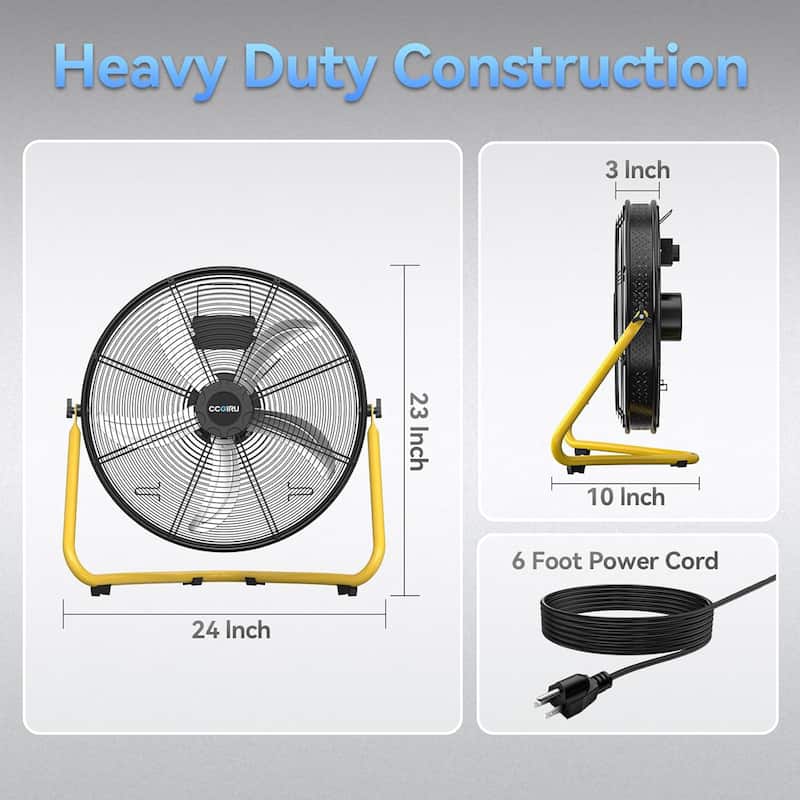 20" Industrial 3-Speed Adjustable High Velocity Portable Drum Fan