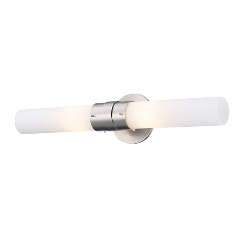 Trans Globe Lighting 2 Light 20" Bath Bar with Frosted Cylinder Shade