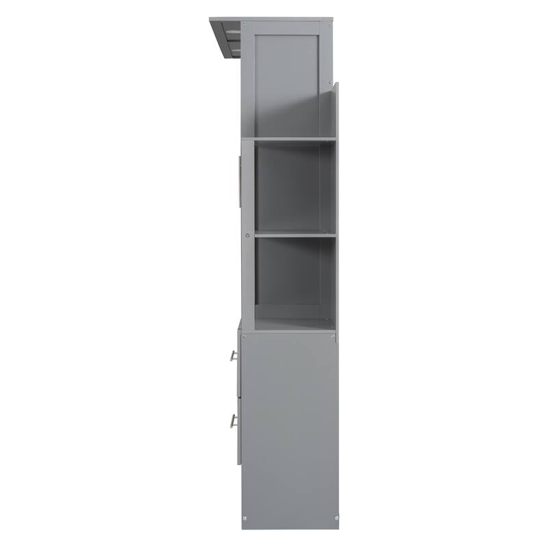 Space-Saving Full Size Murphy Bed with Storage, LED Night Lamp, and Flexible Slat Mattress Support