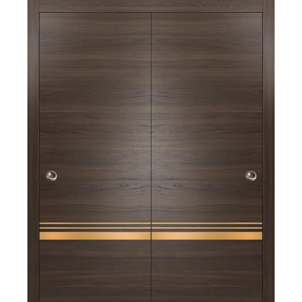 Bypass Doors 36 x 80 Planum 2010 Chocolate Ash with Sturdy Rails
