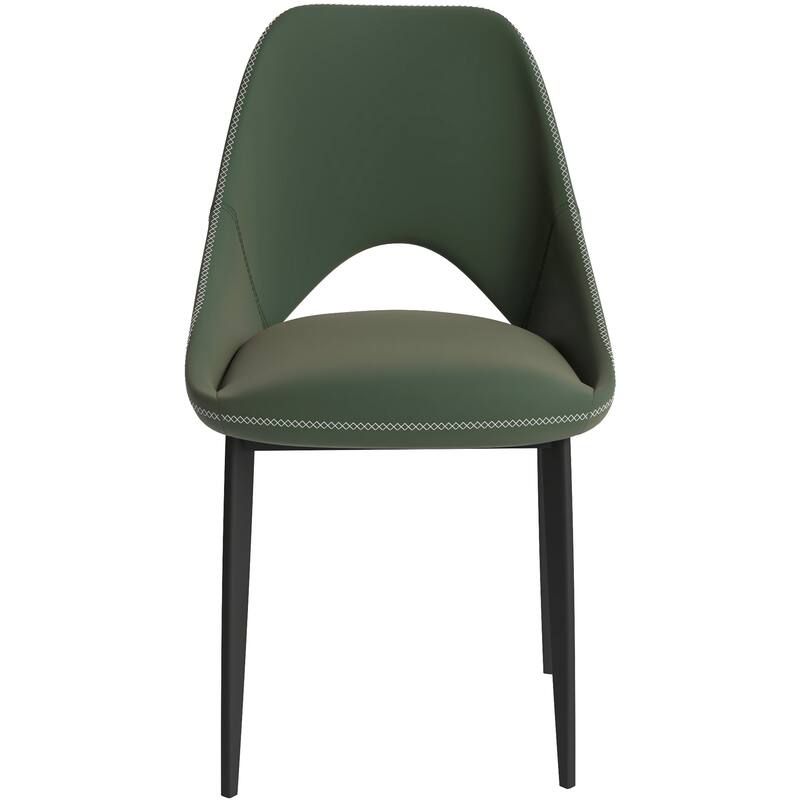 Amalfi Mid-Century Modern Upholstered Dining Chair - Open Back Side Chair with Metal Legs for Kitchen, Dining Room & Living Room