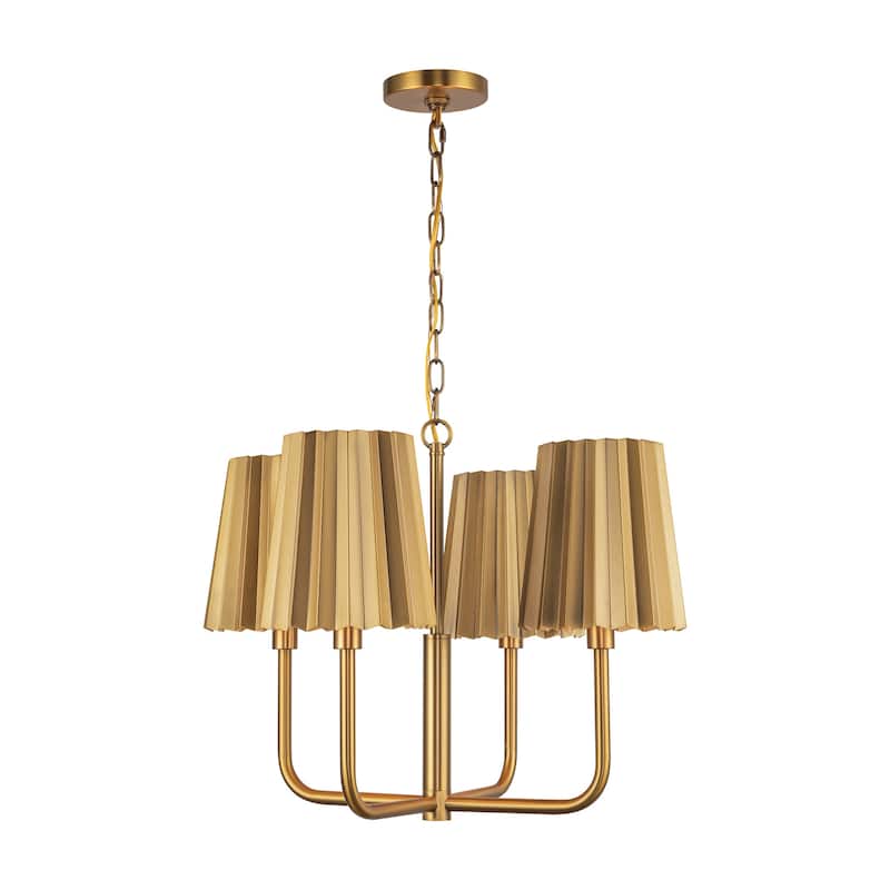 Alora Lighting CH528423 Plisse 4 Light 23" Wide Chandelier - Aged Gold