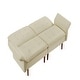 preview thumbnail 40 of 41, Modern Solid Wood Frame Tufted Sofa Bed with Adjustable Armrest