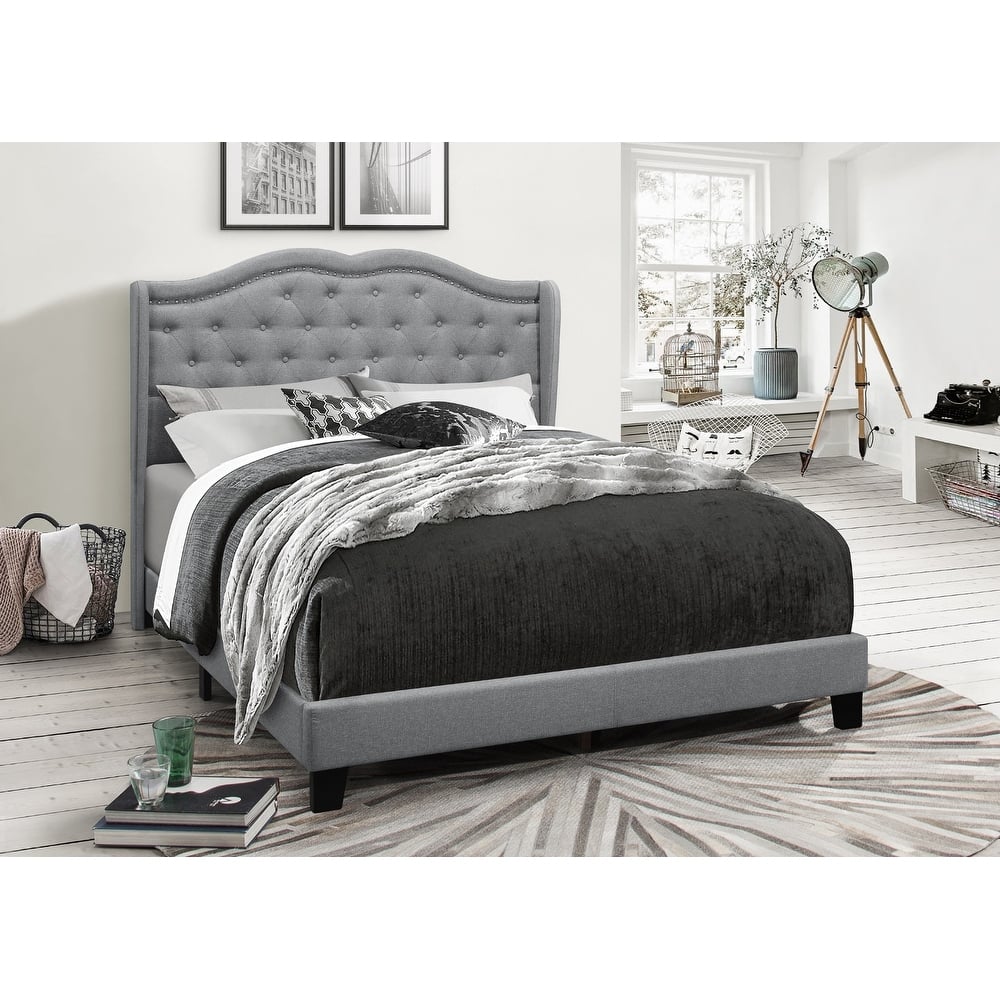 Aden Upholstered Wingback Panel Bed