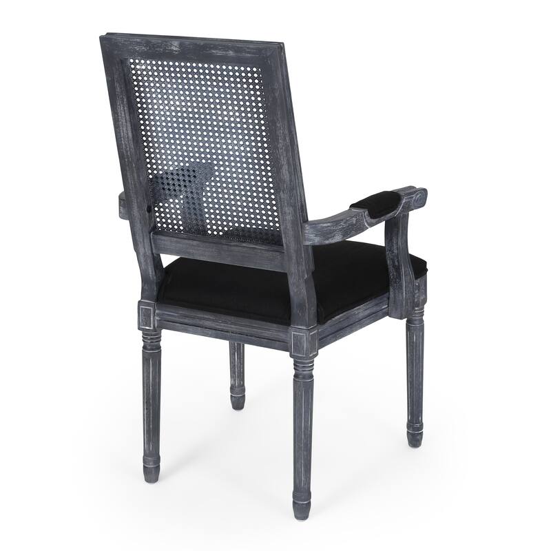 Maria Wood and Cane Upholstered Dining Chair by Christopher Knight Home - 23.75" L x 23.75" W x 39.75" H