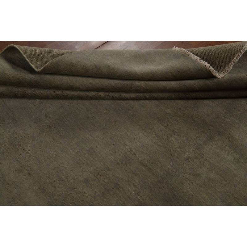 Gray & Beige Gabbeh Oriental Area Rug Handmade Wool Carpet - 7'10" x 9'6"