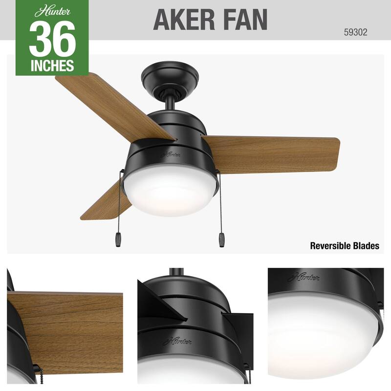 Hunter Aker LED Light 36 Ceiling Fan 59302