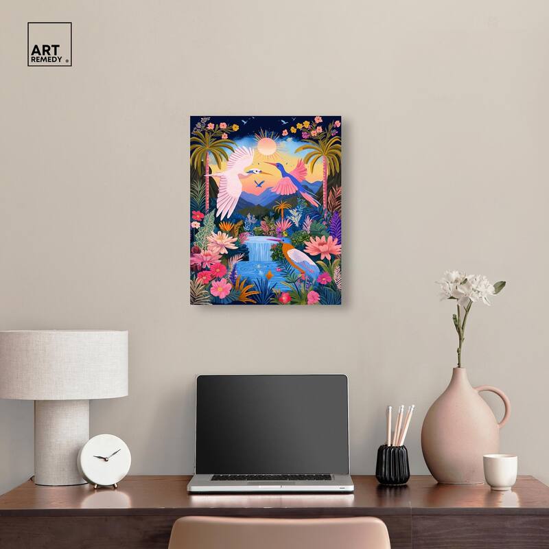 Waterfall Haven Canvas by Art Remedy, Gallery Wrapped