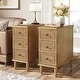preview thumbnail 3 of 26, Fully Assembled Narrow End Table, Solid Wood Side Table with 3 Drawers, Vintage Nightstand Slim Bedside Table for Small Spaces