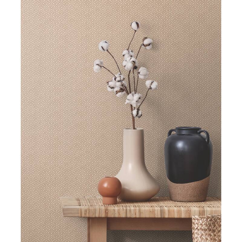 Seabrook Designs Spiro Geometric Unpasted Wallpaper