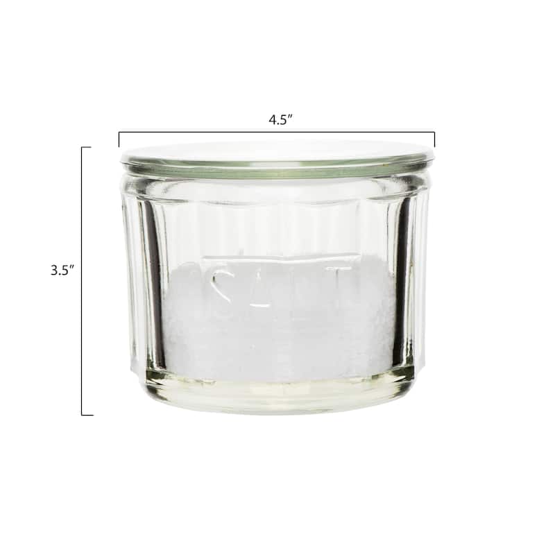 Round Pressed Glass Salt Cellar