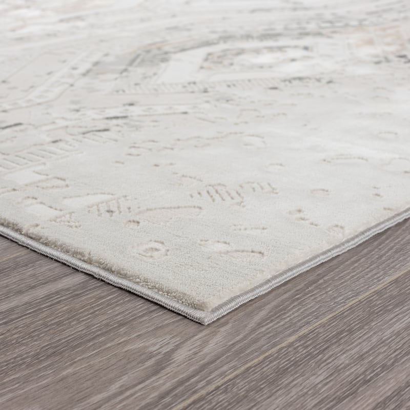 Sevita Gray/Cream/Taupe Geometric Contemporary Ikat Area Rug